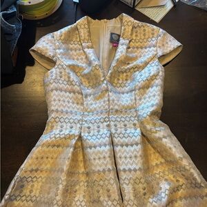 Vince Camino Metallic Embroidered Dress